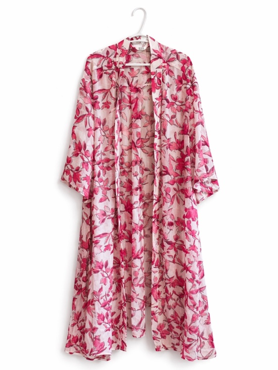 Penningtons Tops - Penningtons White & Pink Floral Open-Front Kimono – Plus Size 4X/5X NWoT